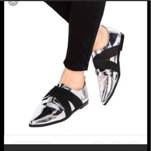 COPY - ASOS Silver Reflective Pointy Toe Flats